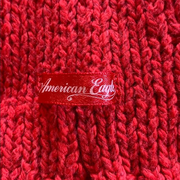 NWOT American Eagle Red Crochet Sweater - Picture 5 of 6